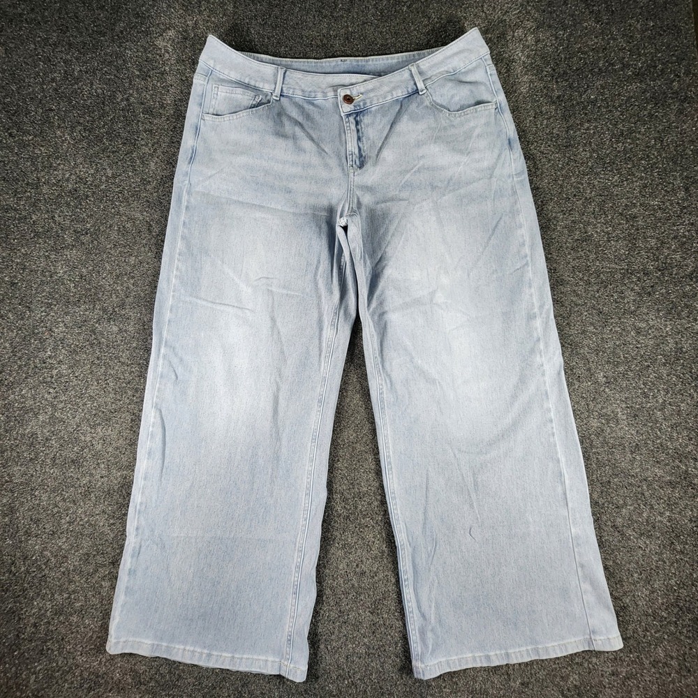 Halara Womens XL Light Wash Wide Leg Denim Jeans Blue 02669802